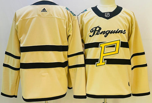 Men's Pittsburgh Penguins Yellow Blank Player Jersey1