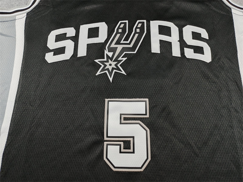 Men's San Antonio Spurs Stephon Castle #5 Black Swingman Jersey - Icon Edition