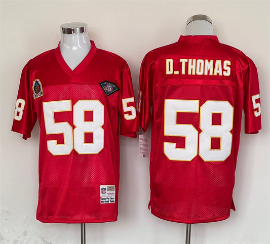 Men's Kansas City Chiefs Derrick Thomas Mitchell & Ness Red Legacy Replica Jersey1