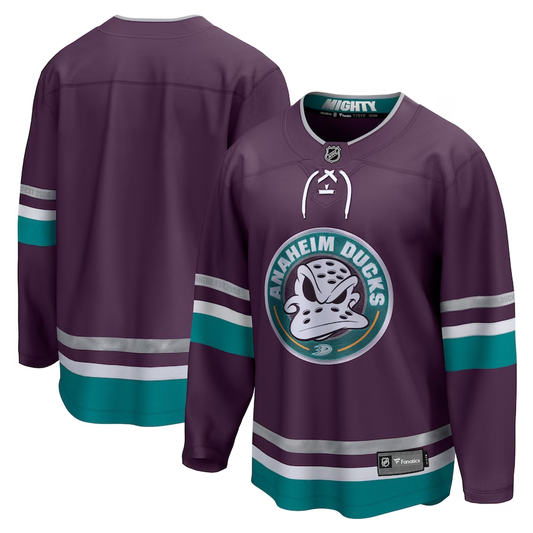 Men's Anaheim Ducks Purple 30th Anniversary Premier Breakaway Blank Jersey1