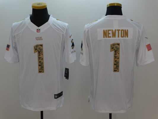 Men's Carolina Panthers Cam Newton #1 White Game Player Jersey1