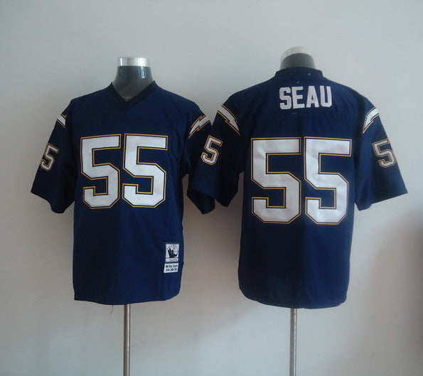 Men's San Diego Chargers Junior Seau Mitchell & Ness Royal Legacy Replica Jersey1