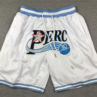 Men's Perc O'Cet #30 Movie White Basketball Shorts