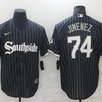 Men's Chicago White Sox Eloy Jimenez #74 Black Replica Player Jersey1