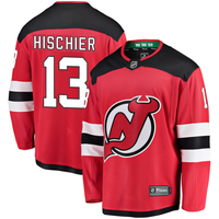 Nico Hischier #13 New Jersey Devils Red Game Jersey - JerseysFreak