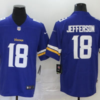 Men's Minnesota Vikings Justin Jefferson #18 Purple Player Game Jersey1
