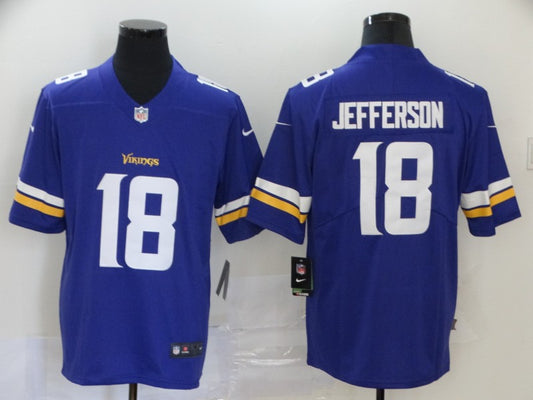 Men's Minnesota Vikings Justin Jefferson #18 Purple Player Game Jersey1