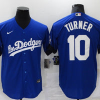 Men's Los Angeles Dodgers Justin Turner #10 Blue Stitched Jersey1