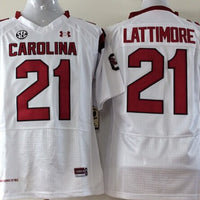 Men's South Carolina Gamecock Marcus Lattimore #21 White Player Game Jersey