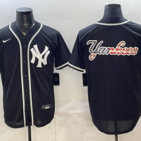 Men's New York Yankees Fashion Black Out Limited Player Jersey