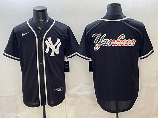 Men's New York Yankees Fashion Black Out Limited Player Jersey