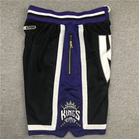 Men's Sacramento Kings 1998-99 Black Hardwood Classics Basketball Shorts1