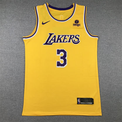Men's Los Angeles Lakers Anthony Davis #3 Gold 2022/23 Swingman Jersey1 - Icon Edition