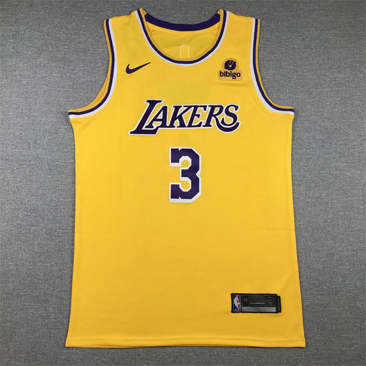 Men's Los Angeles Lakers Anthony Davis #3 Gold 2022/23 Swingman Jersey1 - Icon Edition