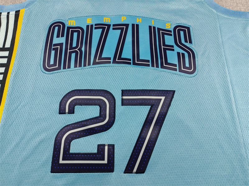 Men's Memphis Grizzlies Cameron Boozer #27 Light Blue Swingman Jersey - Statement Edition