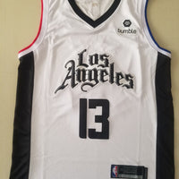 Men's LA Clippers Paul George #13 NBA White Classics Jersey1