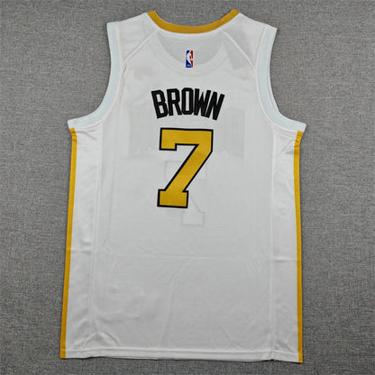 Men's Boston Celtics Jaylen Brown #7 White 2025/26 Swingman Jersey - City Edition