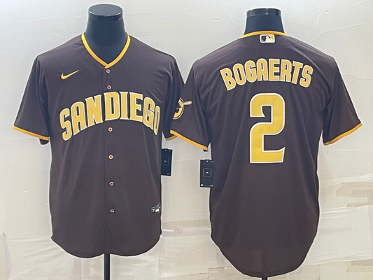 Men's San Diego Padres Xander Bogaerts #2 Brown Replica Player Jersey1