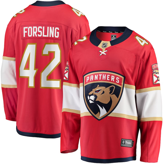 Men's Florida Panthers Gustav Forsling #42 Red Home Breakaway Player Jersey1