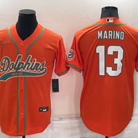 Men's Miami Dolphins Dan Marino #13 Orange Game Jersey1 Joint Edition