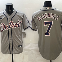 Men's Detroit Tigers Kevin McGonigle #7 Gray Replica Player Jersey