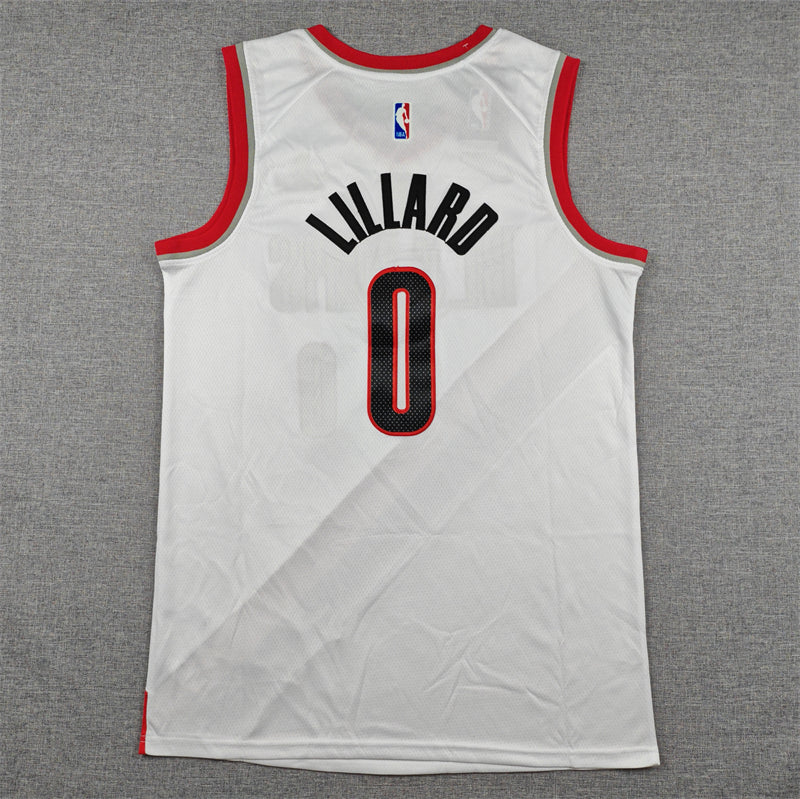 Men's Portland Trail Blazers Damian Lillard #0 White Swingman Player Jersey - Association Edition