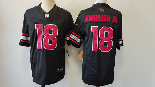 Men's Arizona Cardinals Marvin Harrison Jr. #18 Black Alternate Game Jersey