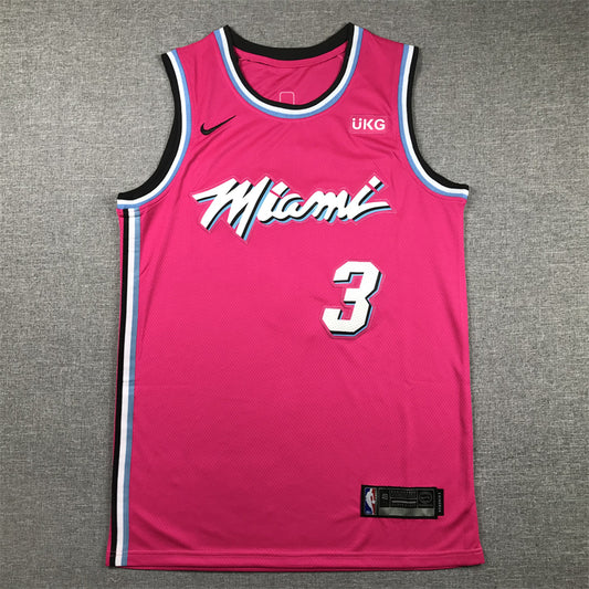 Men's Miami Heat Dwyane Wade #3 Pink Swingman Player Jersey1