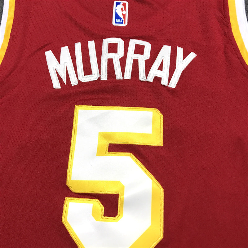 Men's Atlanta Hawks Dejounte Murray #5 Red Swingman Jersey1 - Icon Edition