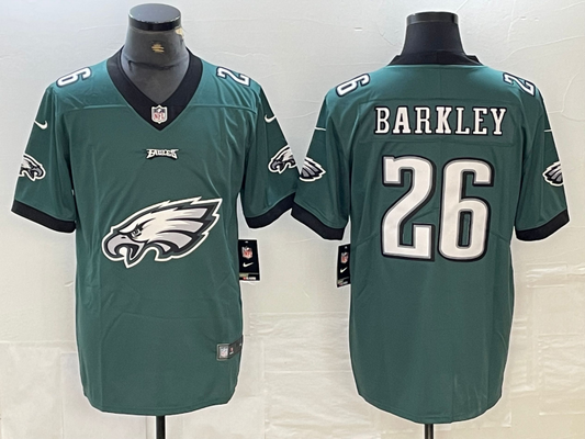 Men's Philadelphia Eagles Saquon Barkley #26 Midnight Green Game Jersey1
