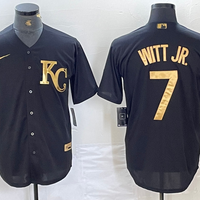 Men's Kansas City Royals Bobby Witt Jr. #7 Black Replica Player Jersey1