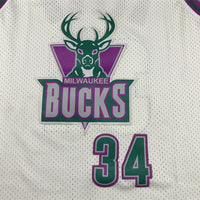 Men's Milwaukee Bucks Giannis Antetokounmpo #34 Cream Chainstitch Swingman Jersey1