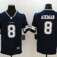 Men's Dallas Cowboys Troy Aikman #8 Navy Game Player Jersey1
