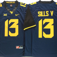 Men's West Virginia Mountaineers David Sills #13 Navy Player Game Jersey
