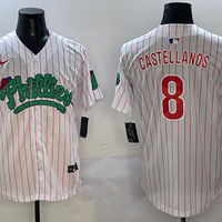 Men's Philadelphia Phillies Nick Castellanos #8 White Player Jersey1