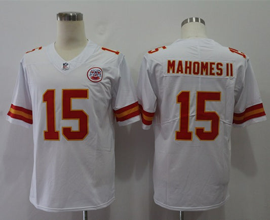 Men's Kansas City Chiefs Patrick Mahomes II #15 White Game Jersey1