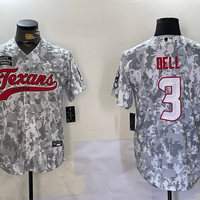 Men's Houston Texans Tank Dell #3 Arctic Camo 2024 Salute to Service Player Jersey1