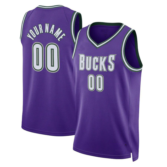Men's Milwaukee Bucks Purple 2022/23 Custom Swingman Jersey1 - Classic Edition