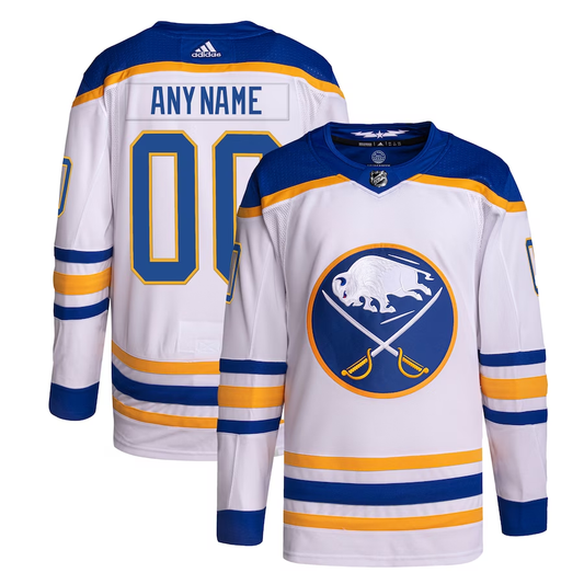 Men's Buffalo Sabres White Custom Player Jersey1