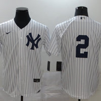 Men's New York Yankees Derek Jeter #2 White Home Replica Player Name Jersey1
