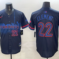 Men's Toronto Blue Jays Ernie Clement #22 Black 2024 City Connect Limited Player Jersey