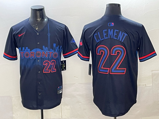 Men's Toronto Blue Jays Ernie Clement #22 Black 2024 City Connect Limited Player Jersey
