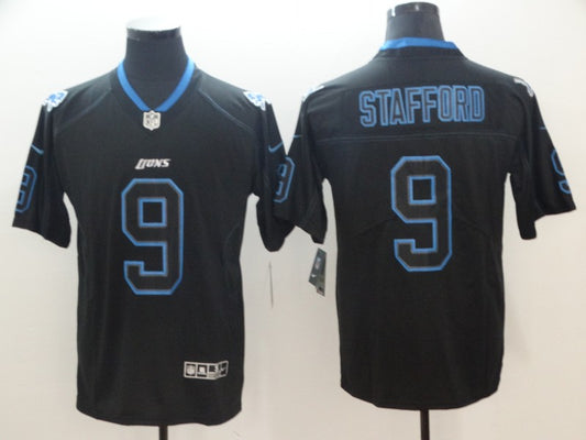 Men's Detroit Lions Matthew Stafford #9 Black Authentic Game Jersey1