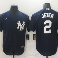 Men's New York Yankees Derek Jeter #2 Navy Replica Baseball Jersey1