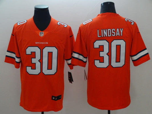 Men's Denver Broncos Phillip Lindsay #30 Orange Game Player Jersey1