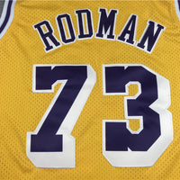 Men's Los Angeles Lakers Dennis Rodman Classics Swingman Jersey1 - Retro Yellow