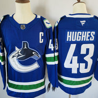 Men's Vancouver Canucks Quinn Hughes #43 Fanatics Blue Player Jersey