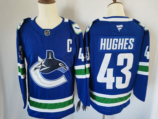 Men's Vancouver Canucks Quinn Hughes #43 Fanatics Blue Player Jersey