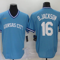 Men's Kansas City Royals Bo Jackson #16 Blue Authentic Game Jersey1