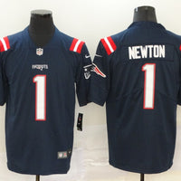 Men's New England Patriots Cam Newton #1 Navy Game Player Jersey1